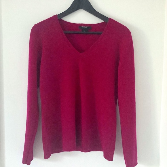 AT fuchsia 100% cashmere sweater size M (S) - Picture 1 of 8
